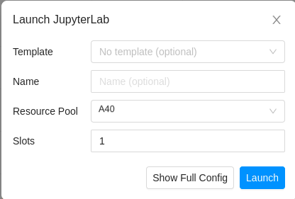 Screenshot of the JupyterLab configuration modal